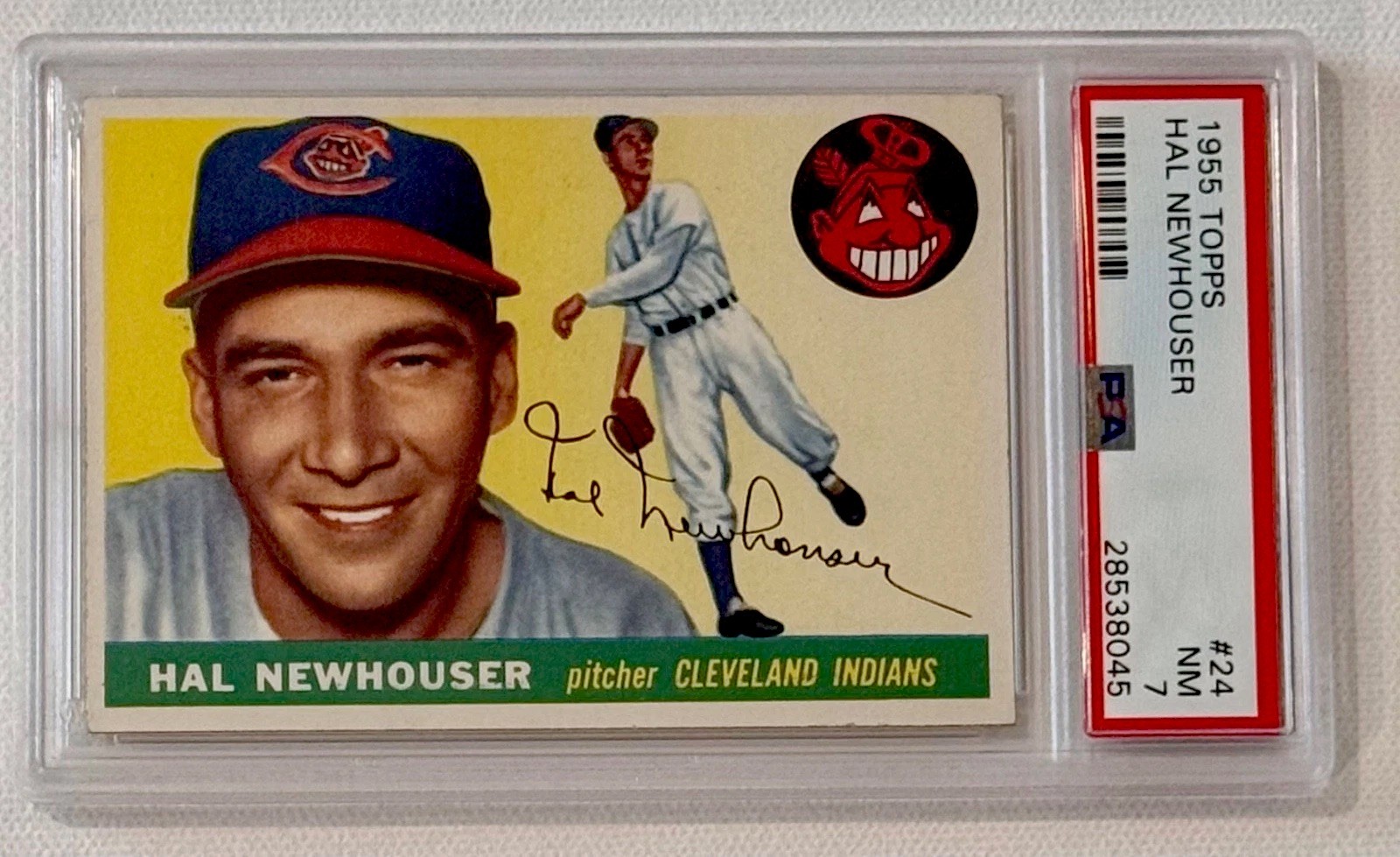 1955 Topps Hal Newhouser #24 PSA 7 NM Vintage '55 Cleveland Indians Nice Card!