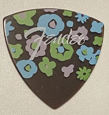 Fender Guitar Pick-Japanese 346 Grey Clear Flowered-Heavy Gauge-Unused-Nice!