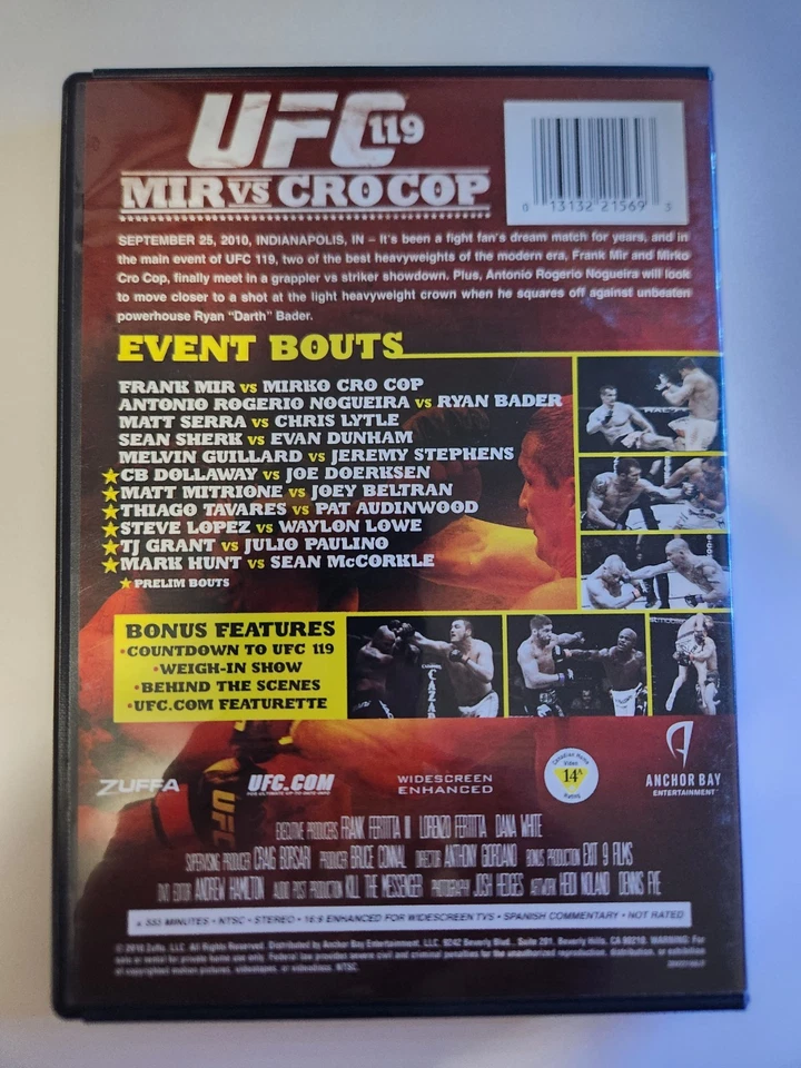 UFC 119 Mir vs Cro Cop ULTIMATE 2-DISC EDITION (MMA DVD, 2010) - Image 2 of 3