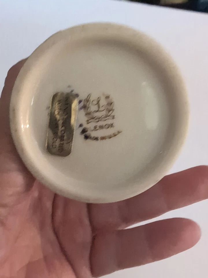 Lenox Vase Ming Blossom Beige Porzellan Dekor 24K Goldrand 7" USA - Bild 2 von 4