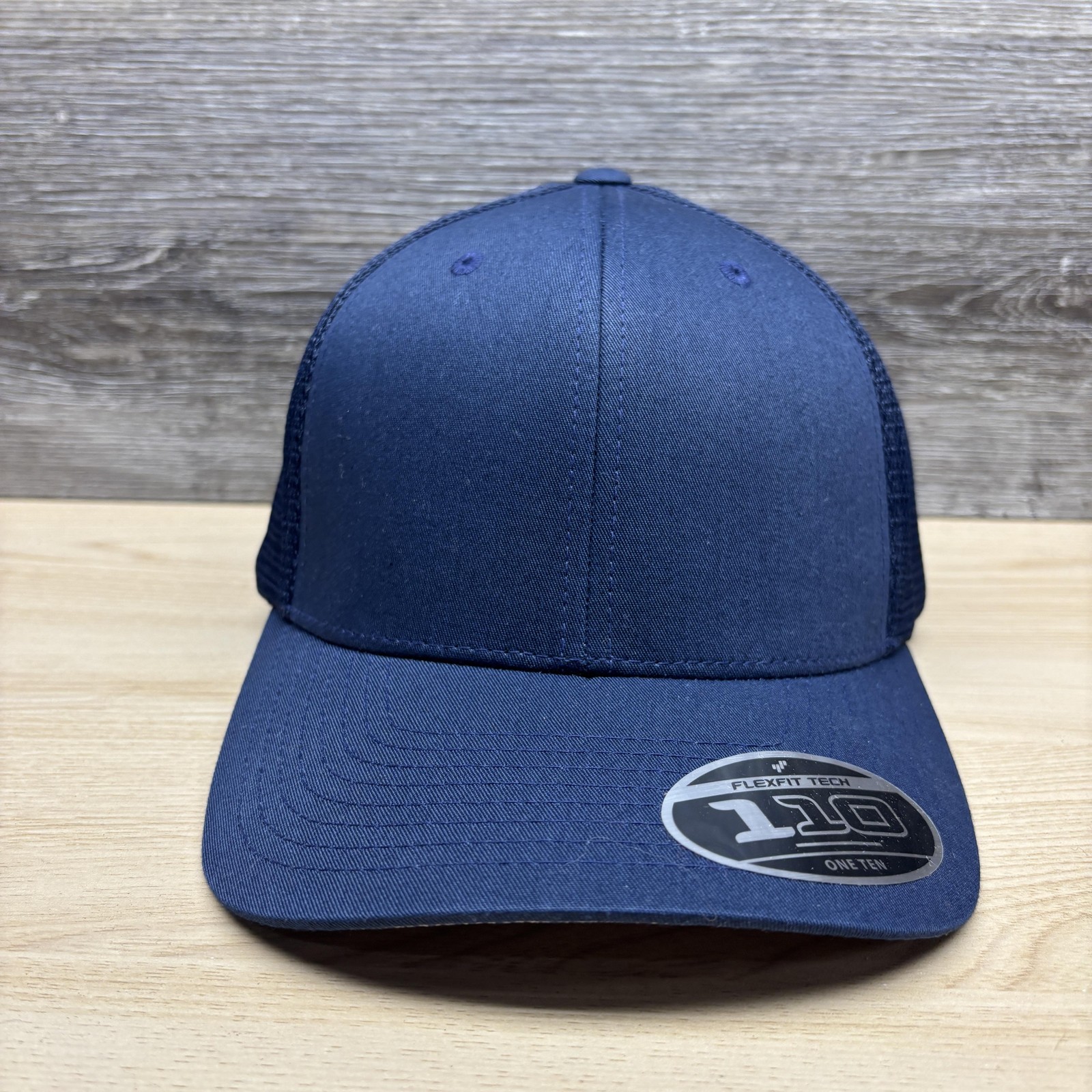 Flexfit 110 Hat Cap Snap Back Navy Blue Mesh Trucker Blank Mens Baseball Casual