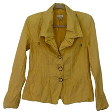 Chico's Women's Golden Haze Oceanic IsleTabytha Linen Blend Jacket Sz S