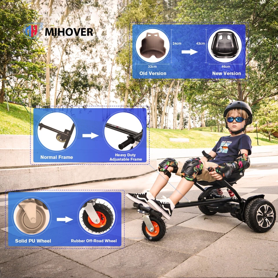 Go Kart GYROOR K2 con Amortiguador Trasero, para Scooter Autoequilibrado de 6"-10" Foto 2 de 4