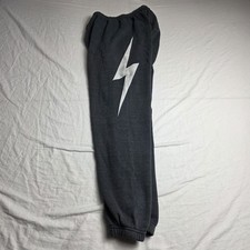 Aviator Nation Lightning Bolt Sweatpants Adult XS Charcoal Gray Joggers