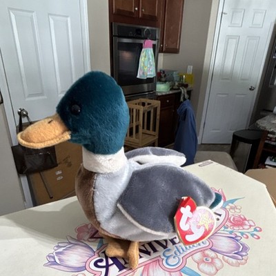 Ty Beanie Baby Jake Duck Plush Retired 1997 with Tags Bird Ages 5 Years & Up