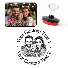 Personalized Address Stamp with Photo - Custom Self-Inking Stamp for Family Name