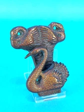 Antique ENGLISH BRONZE Door Knocker "Swanage" England Salvage SWANS British 