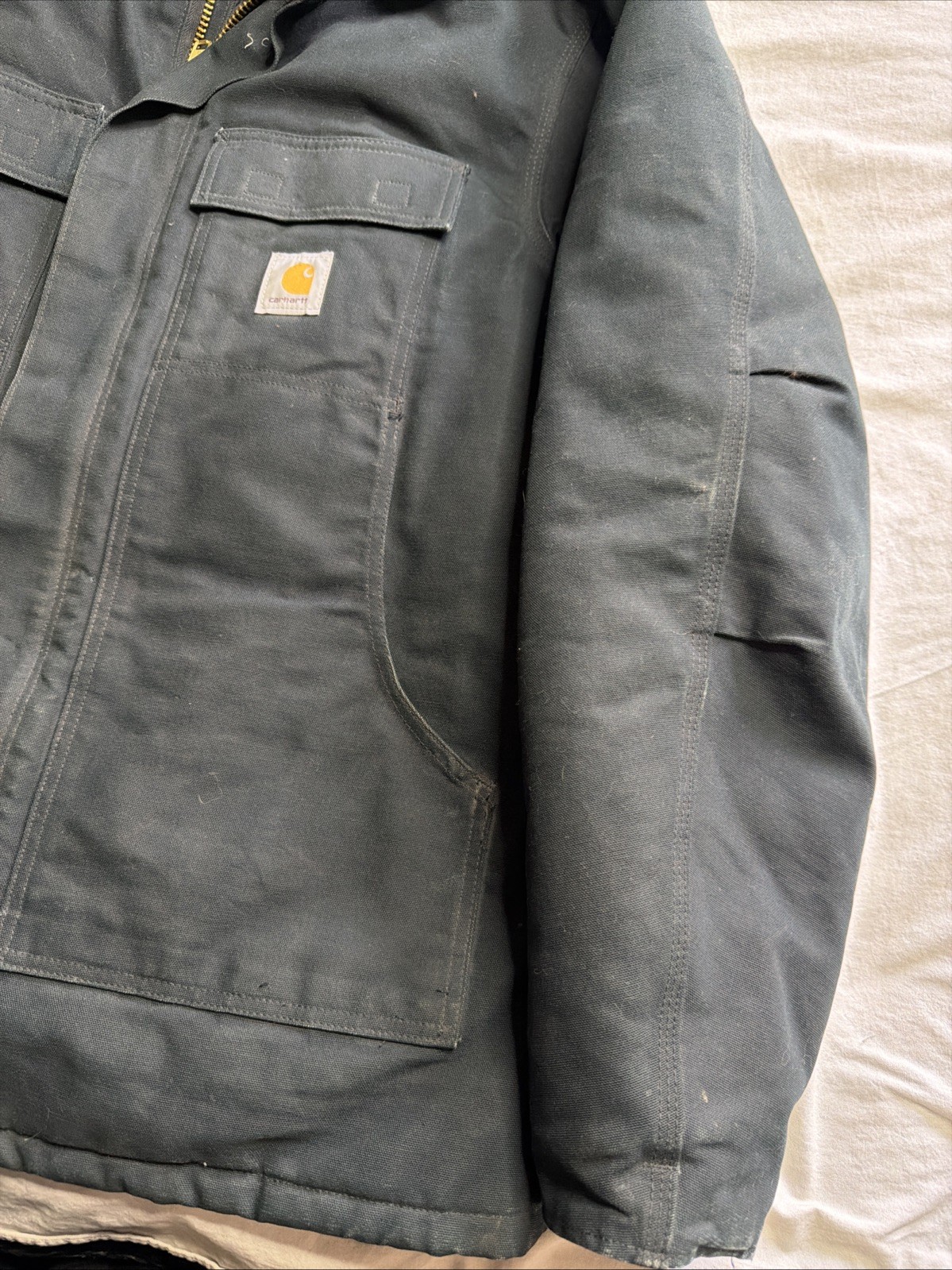 Carhartt C03 BLK XL 46 Quilted Lined Jacket Arctic Workwear USA Union thumbnail 4