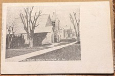 1906 Avondale Pa, Presbyterian Church, Herald Electric, Chester County, Postcard