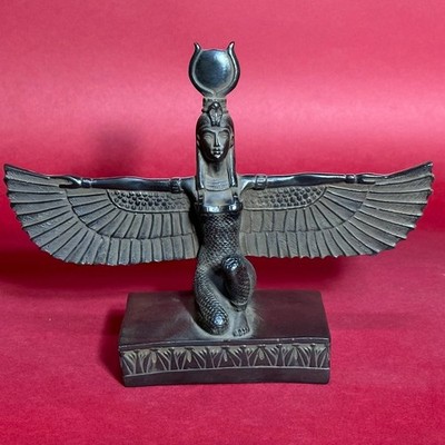 Authentic Ancient Egyptian Antiquities Winged Isis Black Sculpture Egyptian BC