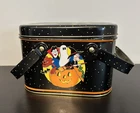 Vintage Halloween Tin Lunch Box Double Handled Werewolf Dracula Witch Celestial