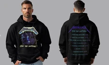 METALLICA RIDE THE LIGHTNING BLACK HOODIE MEN'S 100% SILK SCREEN