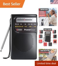 Portable Radio AM/FM, 2AA Battery Operated with Long Range Reception for In...