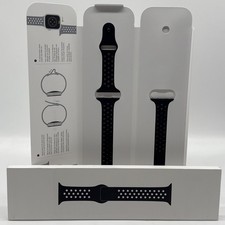 GENUINE APPLE NIKE SPORT BAND 44MM 45MM 46MM & 49MM BLACK/BLACK STRAP BAND