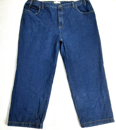 Duke Haband Classic Fit Men's Size 46S Ins 28 Jeans Dark Blue Flex Waist Cotton - Picture 2 of 12