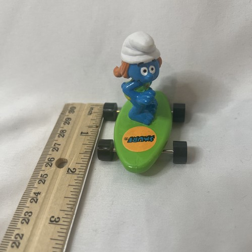 Vintage 1990s Applause Hardees The Smurfs Skateboard Smurfette Toy LOT - Picture 7 of 7
