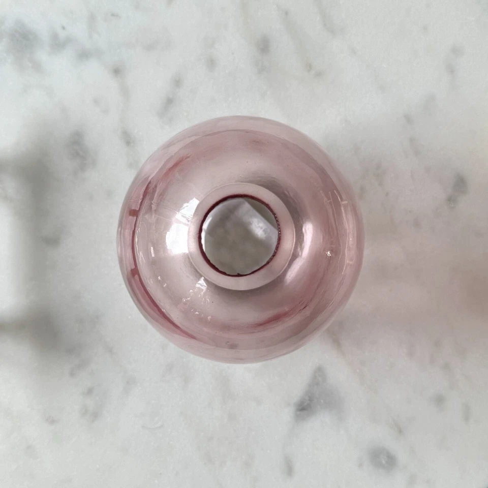 Purple Globe Glass Bud Vase 8cm Yellow Vase Small Flowers Round Lavender - Image 3 of 4