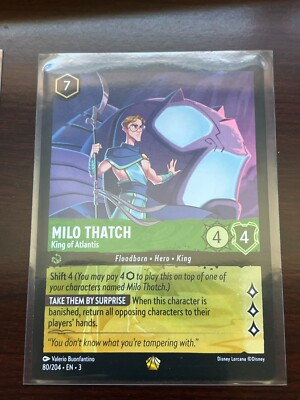 Milo Thatch King of Atlantis 80/204 Legendary Lorcana Into the Inklands NON FOIL