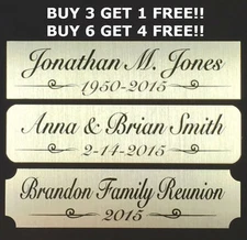 1x4 Custom Engraved Sublimation Aluminum Plate Picture Plaque Name Tag Trophy