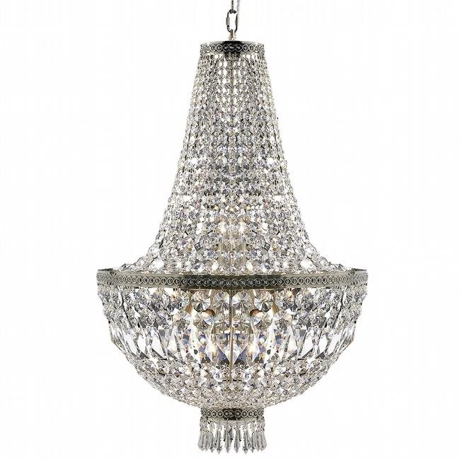 LÁMPARA METROPOLITANA 8 LUCES ACABADO BRONCE ANTIGUO Y CRISTAL TRANSPARENTE Foto 2 de 4