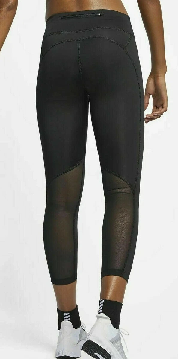 New Nike Fast Women's 7/8 Running Crops tights black BV0038-010 Size Medium