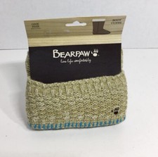 Women  s Tan Bearpaw Knit Cuffs Boots Topper 