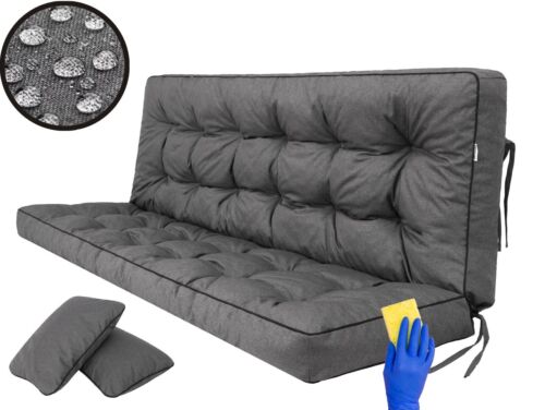 Bankauflage fur Gartenbank Hollywoodschaukel Sitzkissen- inkl.2 Seitenkissen - Bild 12 von 29