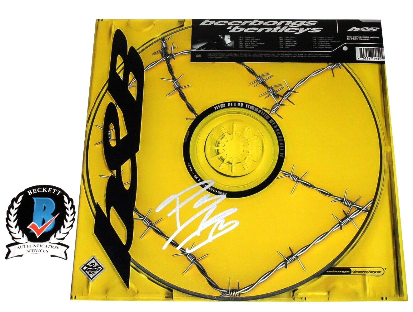 POST MALONE SIGNED ROCKSTAR AUTOGRAPH ALBUM VINYL LP BECKETT BAS