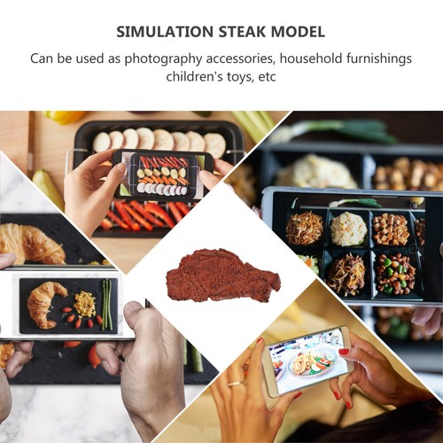 Set of 4 Simulated Steak Model Child Fake Realistic Meat Food Props - Picture 8 of 12