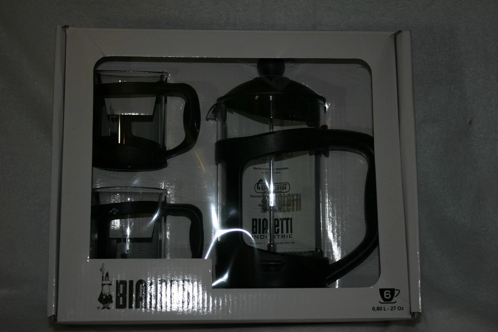 Bialetti, Coffee Press, 1 press and 2 mugs