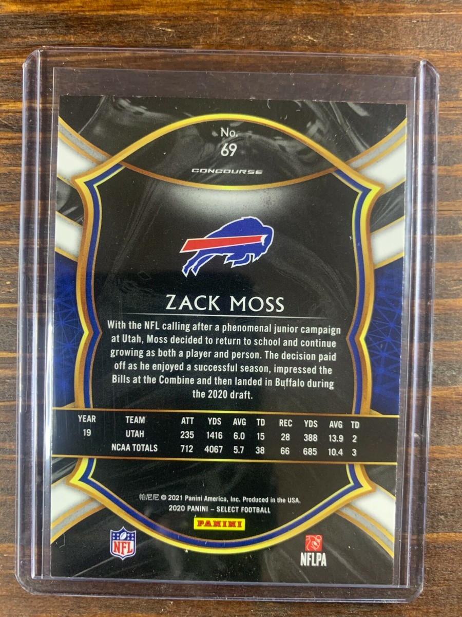 Zack Moss Football Rookie Card #69 Panini Select Concourse Buffalo