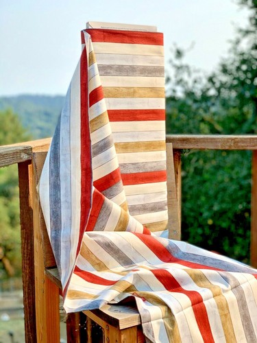 Barn wood Wood Plank Floor Fabric - Red, White, Gray - Thistle Hill Collection - Picture 2 of 4