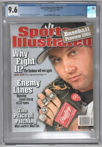 Derek Jeter SPORTS ILLUSTRATED Cover  March 26,2001 Newsstand CGC 9.6