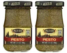 New Lot Of Two (2) ALESSI PESTO With Pine Nuts NET WT, 3.5 OZ. (99g) Free Ship