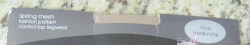 NEW GEORGE Limited Edition Fashion Pattern Control Top Legwear Hose Nude M/T - Picture 2 of 3