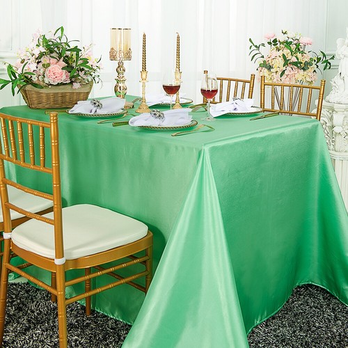 Wedding Linens Inc, 90" x 132" Premium Satin Rectangular Tablecloths - Picture 28 of 58