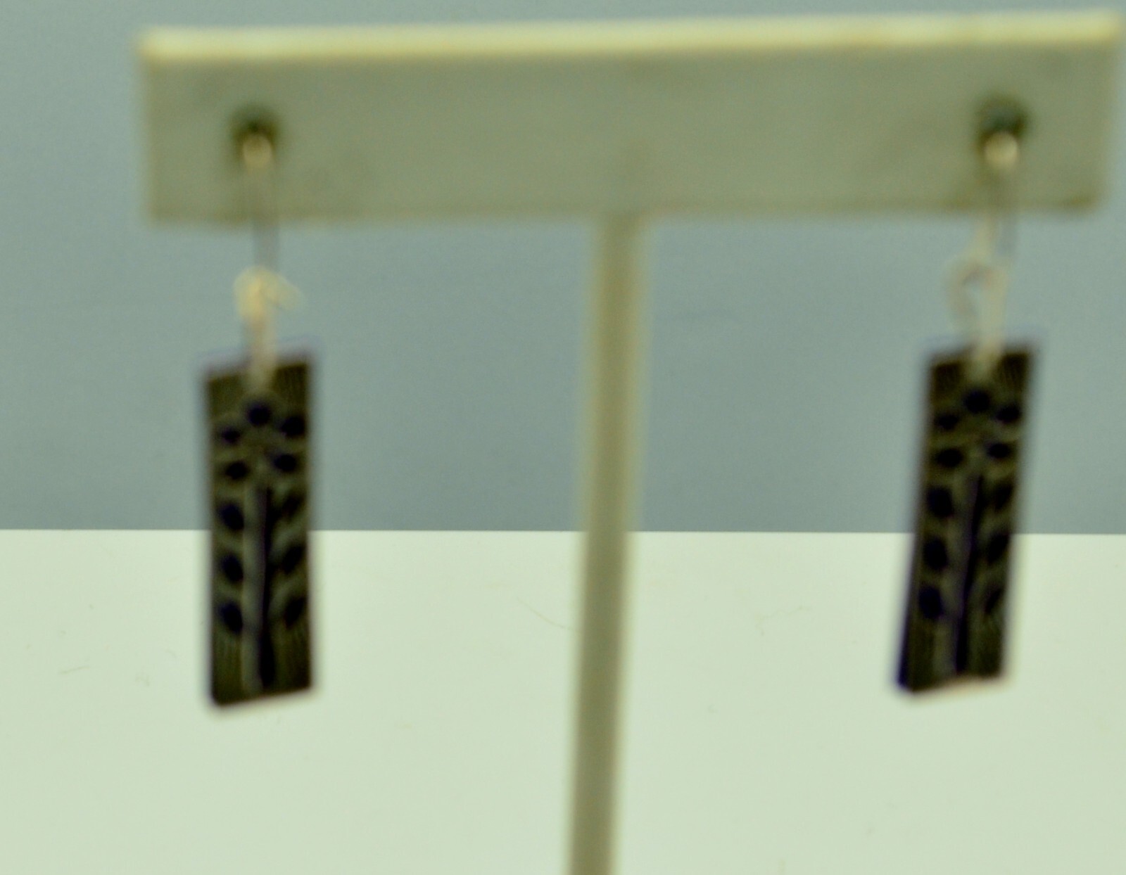 STERLING SILVER  MULTI COLORED HANGING  EARRINGS … - image 1