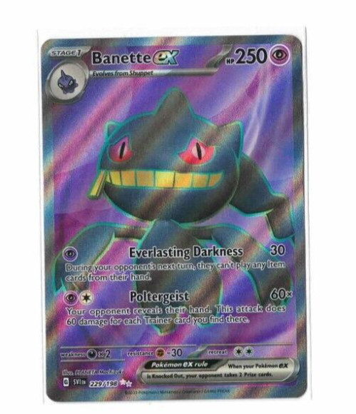 Pokemon Scarlet & Violet Banette EX 229/198 Full Art Double Rare Holo