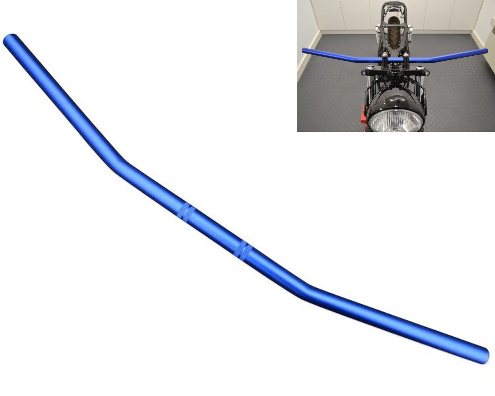Motorbike Handlebars Drag Bars 22mm 7/8 Inch Streetfighter ALUMINIUM IN BLUE