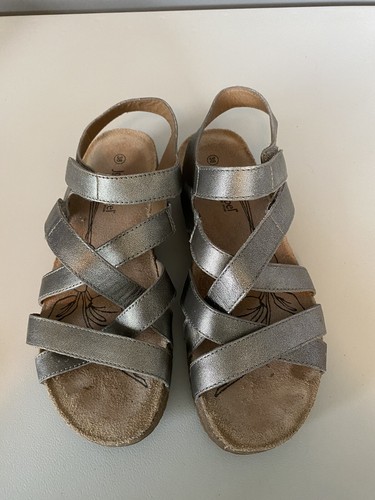 AD31 Josef Seibel Tonga Sandalias de tiras de plata para mujer Talla 38 |  eBay