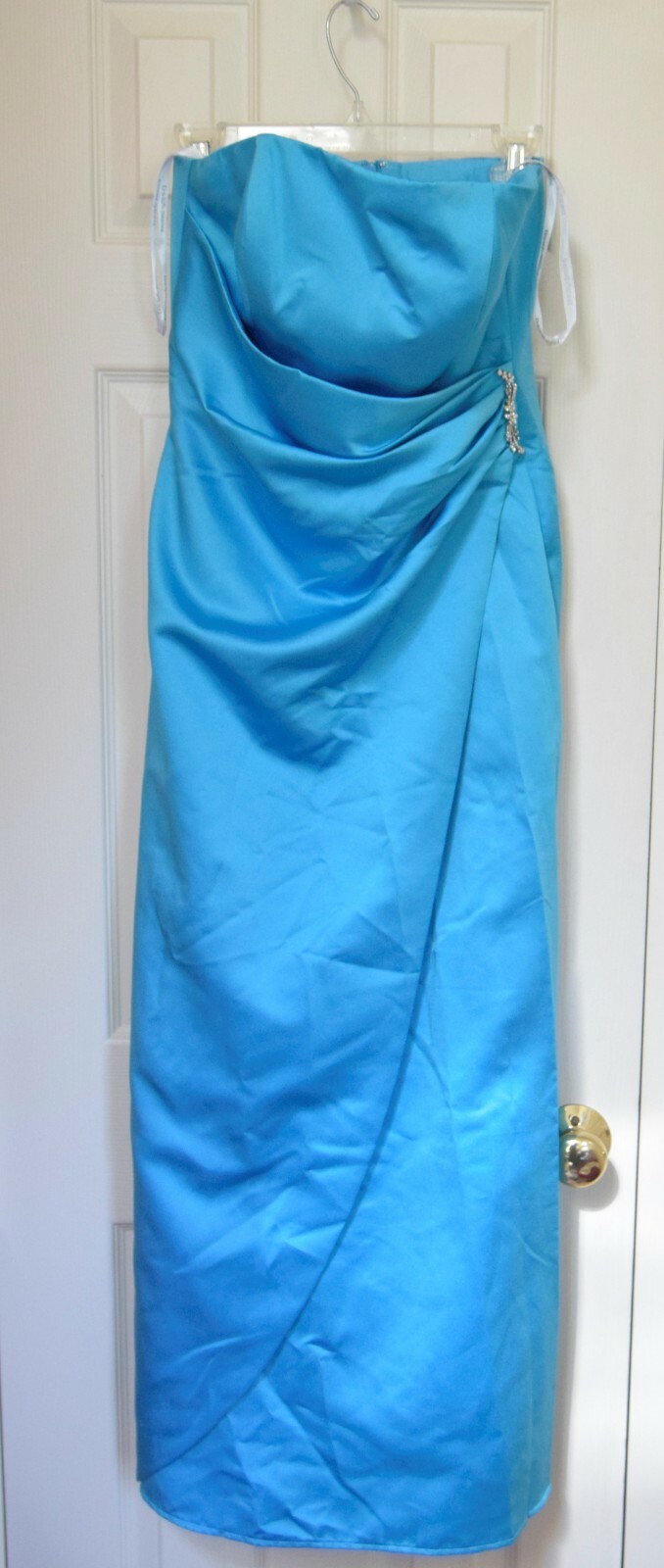 Lilibeth Satin Gown Dusty Blue