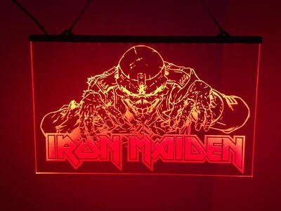 Iron Maiden Eddie Led Neon Light Sign Man Cave Music Heavy Metal
