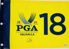 CAM YOUNG SIGNED 2024 PGA CHAMPIONSHIP GOLF FLAG U.S .OPEN AUTOGRAPH BECKETT K62