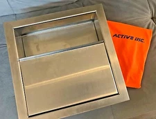 Drop-In Deal Tray with sliding lid, Brushed Finish, 14" (w) x 14" (d) stainless