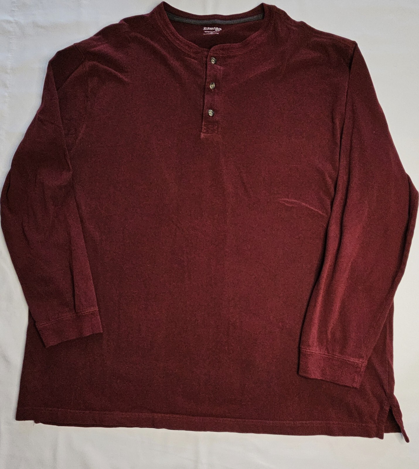 Mens St. John's Bay Long Sleeve Heritage Sueded Jersey Henley Shirt 3XLT