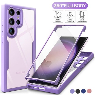 For Samsung S25 FE S24 S26 Ultra Full Body Clear Shockproof Rubber Case Cover