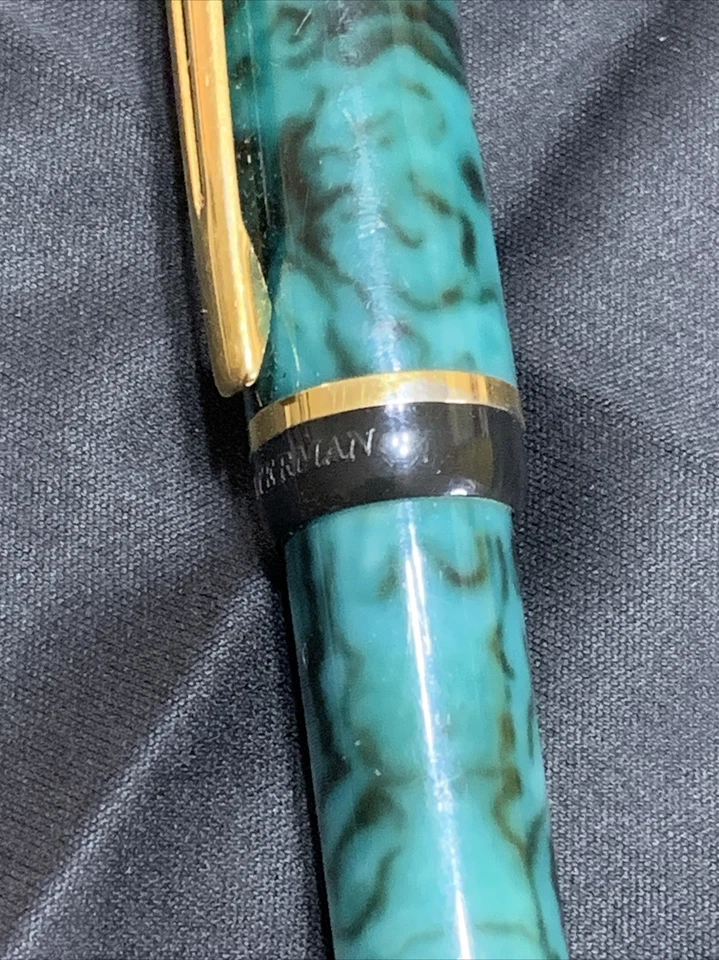 Waterman Phileas Fountain Pen Marbled Green As Is Unknown If It Works - Image 3 of 4