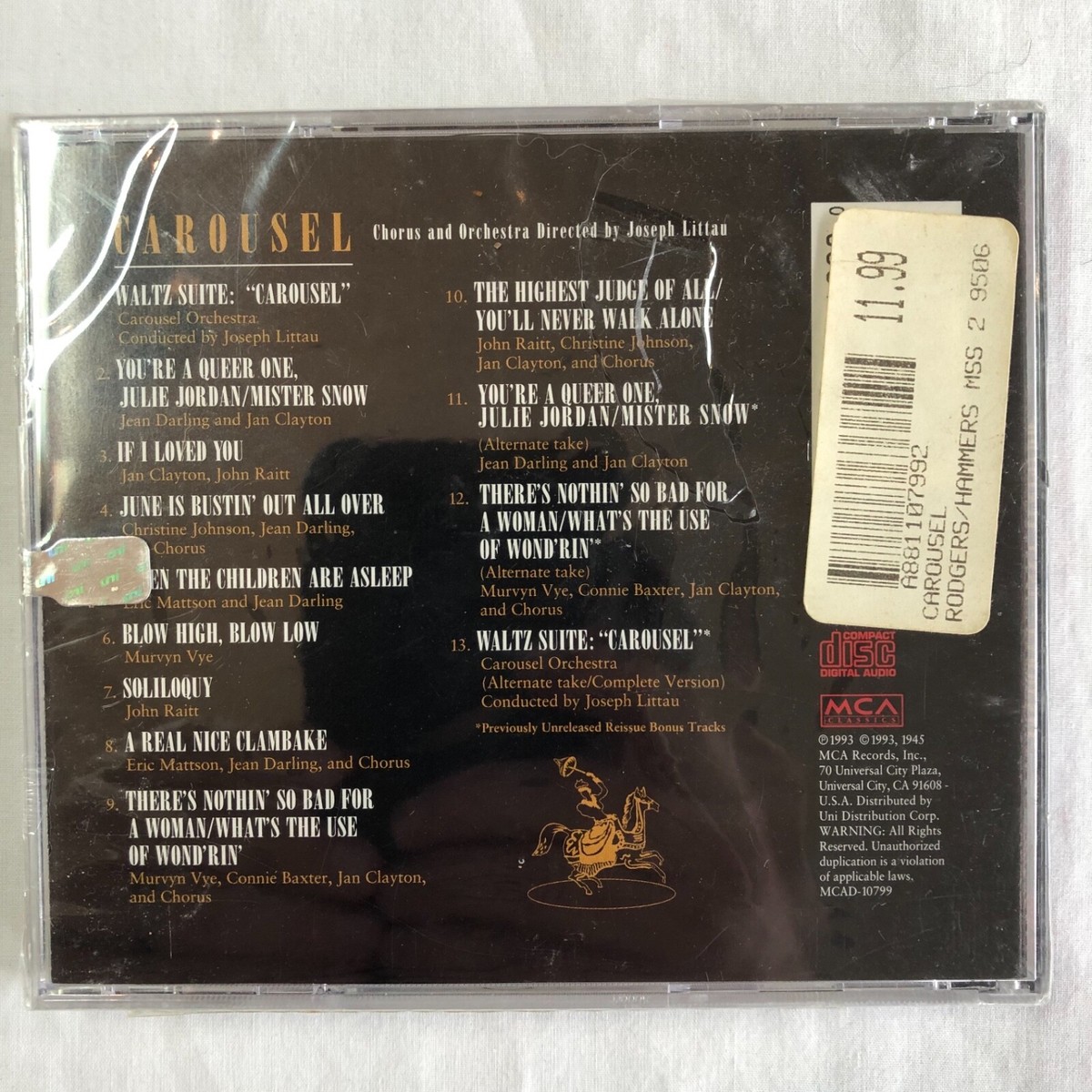 Carousel: Selections From The Theatre Guild Musical Play CD BRAND