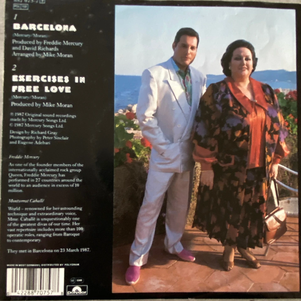FREDDY MERCURY / MONTSERRAT CABALLÉ: Barcelona (Single Polydor 887 075-7/NM) - Bild 2 von 3