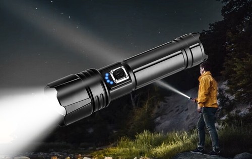 Wiederaufladbare LED Taschenlampe Taktische Polizei Superhelle Taschenlampe Zoombare Lichter - Bild 10 von 18